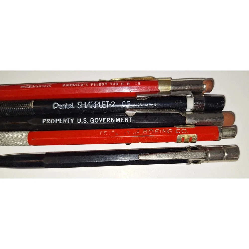 Vintage Mechanical Pencil Lot Pentel Boeing US Government H&R Block Autopoint
